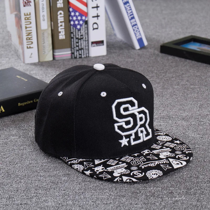 2024 SR Embroidered Baseball Cap – Unisex Flat-Brim Snapback for Hip Hop & Outdoor Style - Image 3