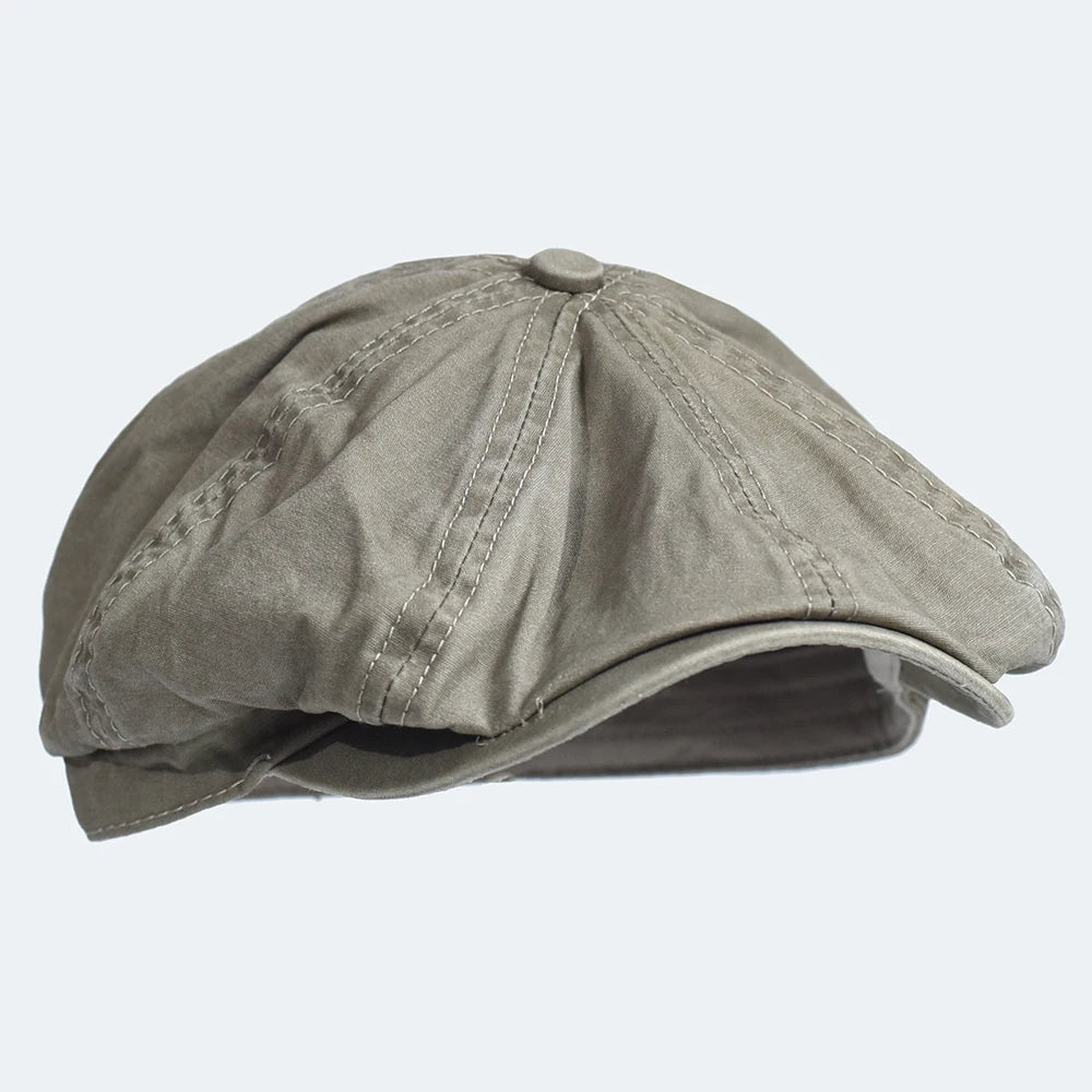 Washed Cotton Newsboy Cap – Vintage Peaky Octagonal Flat Ivy Hat for Men & Women - Image 10