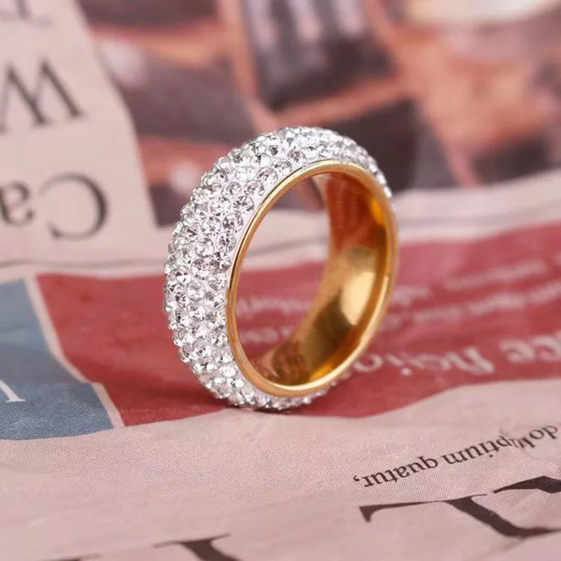 Luxury Iced Out Titanium Steel Chunky Ring – Korea Style Fashion Jewelry for Men, Women & Couples - Image 4