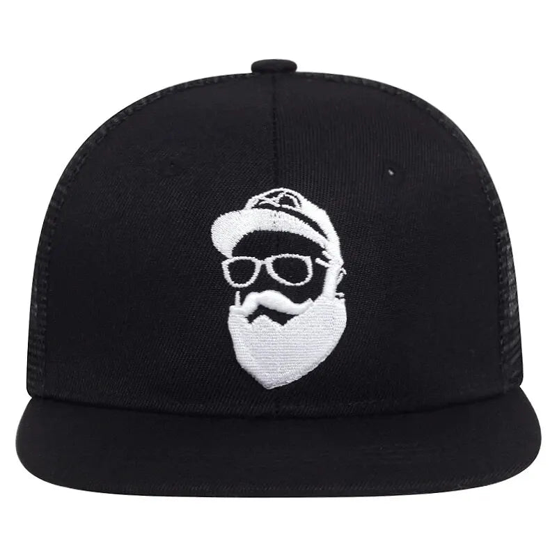 Unisex Uncle Beard Embroidery Mesh Baseball Cap – Adjustable Hip-Hop Outdoor Hat - Image 2