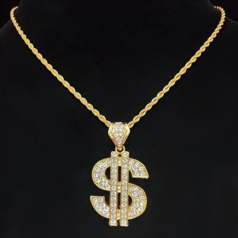 Men & Women Hip Hop Dollar Pendant Necklace - Image 10
