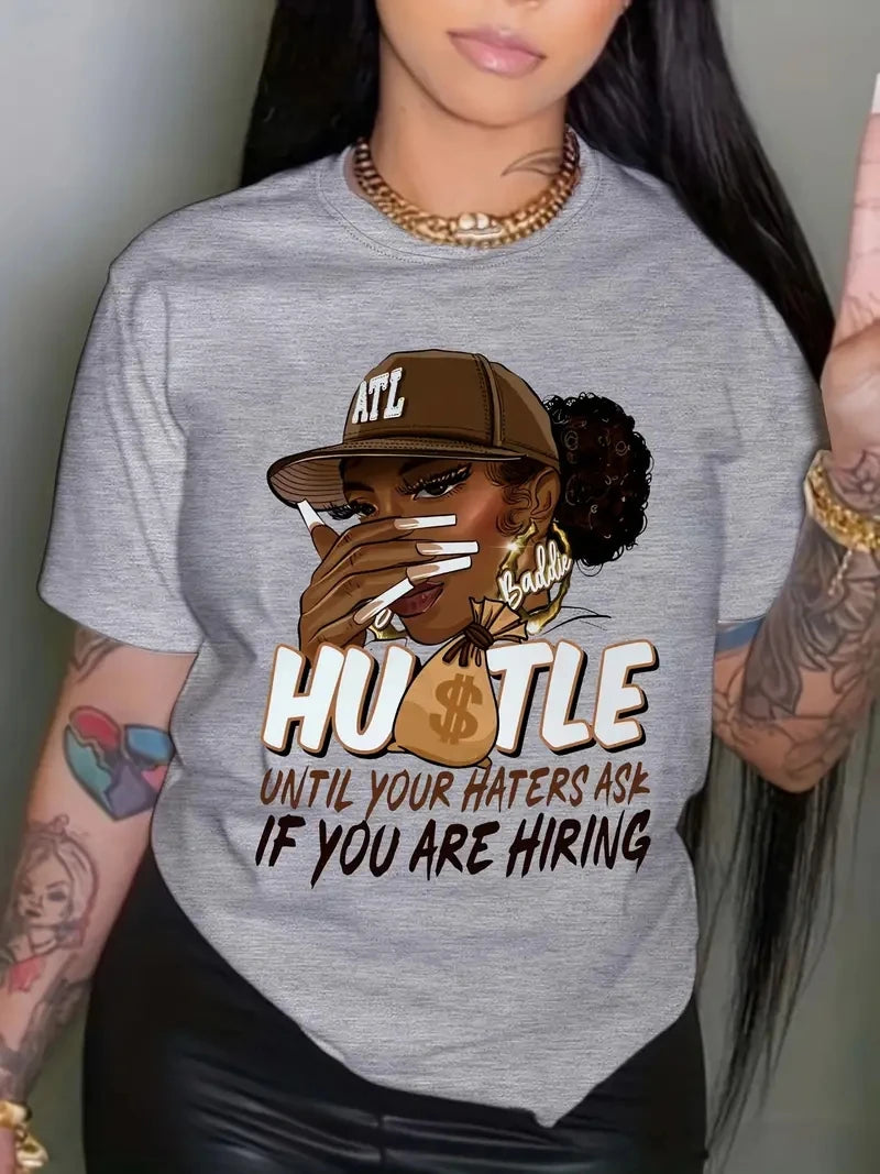 Women’s Summer Print Oversized T-Shirt – Casual Fashion Streetwear Top