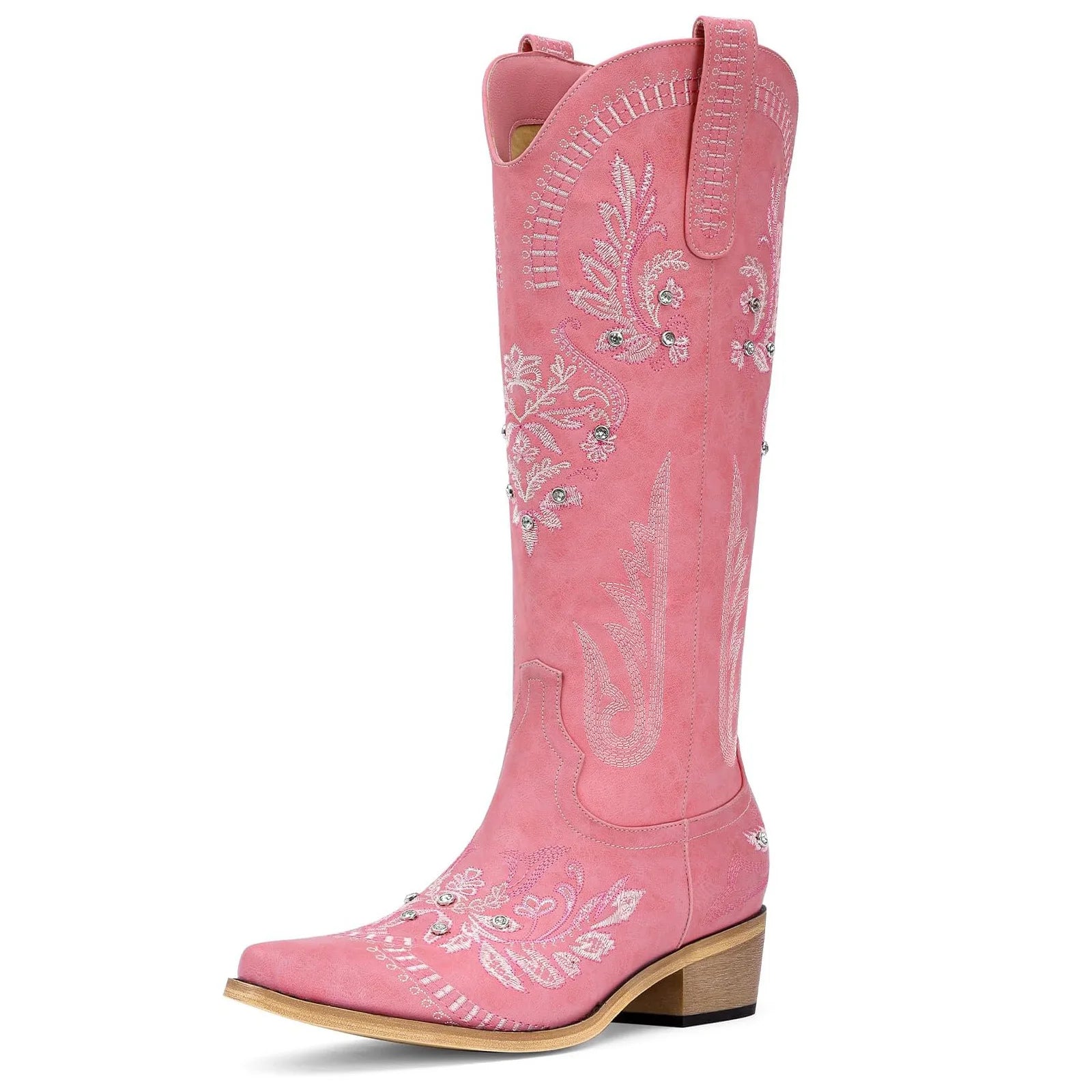 Cowboy Boots for Women – Wide Calf Knee-High Western Cowgirl Boots with Sparkly Rhinestones - Image 6