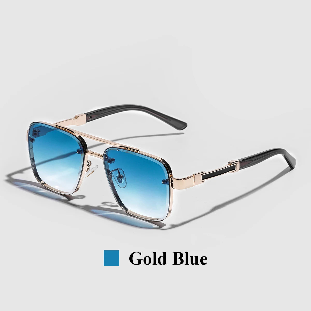 Ruiao Square Designer Sunglasses – Men's Luxury Metal Frame Gradient UV400 Shades - Image 9