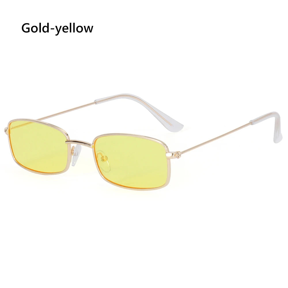 Fashion Retro Metal Frame Sunglasses – Colorful Small Rectangle UV400 Eyewear for Men & Women - Image 15
