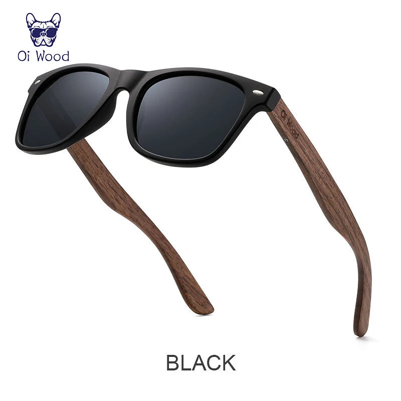 Oi Wood Natural Wooden Sunglasses – Polarized Fashion Eyewear for Men with TR90 Frames - Image 9