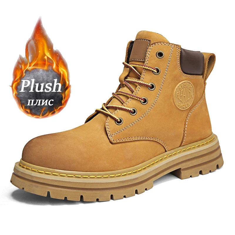 High-Top Leather Ankle Boots – Fashion Outdoor Non-Slip Boots for Men & Women - Image 8