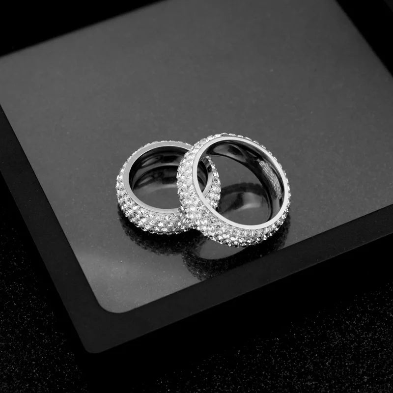 Luxury Iced Out Titanium Steel Chunky Ring – Korea Style Fashion Jewelry for Men, Women & Couples - Image 5