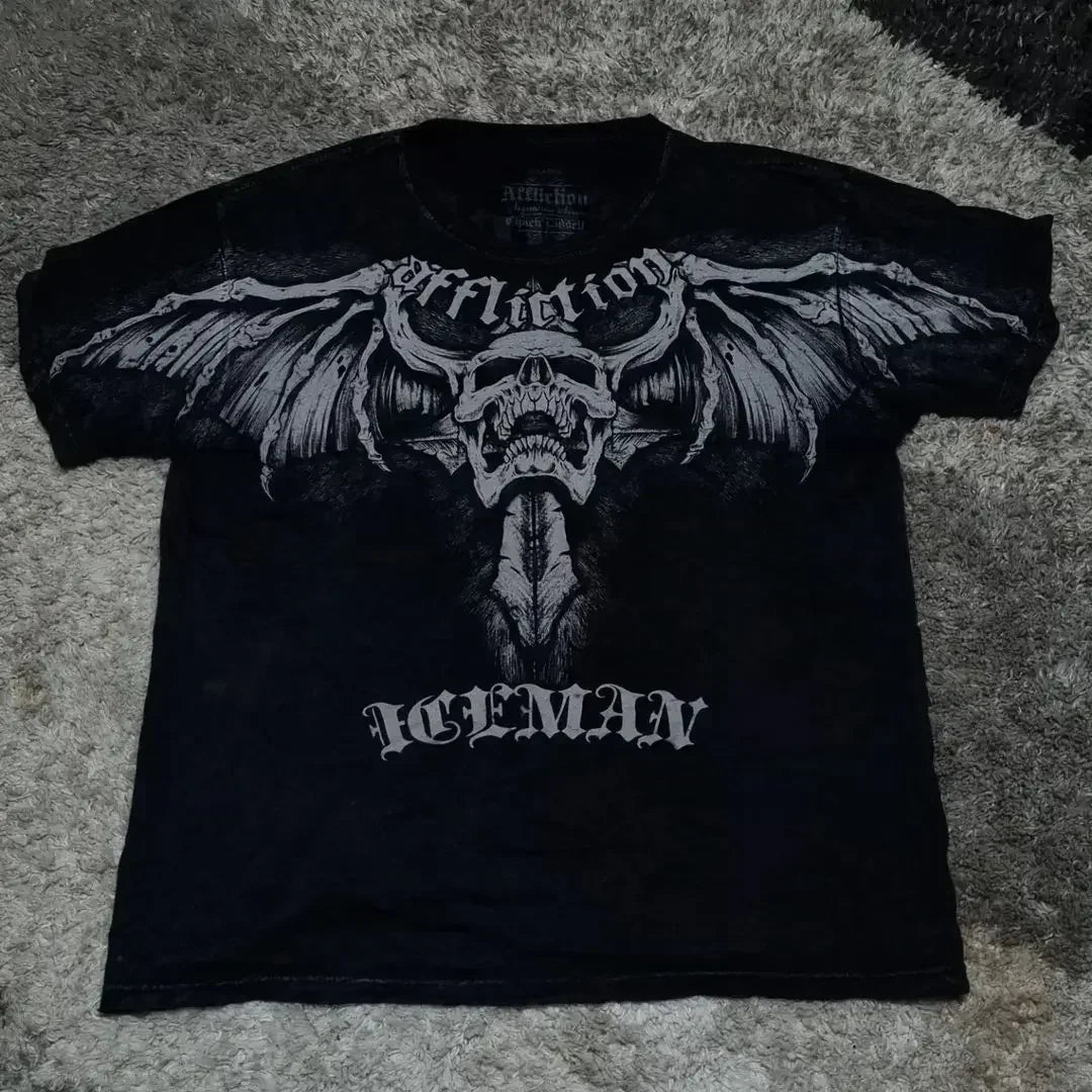 2000s Affliction-Style Graphic T-Shirt – Retro Punk Hip Hop Oversized Tee for Men - Image 17