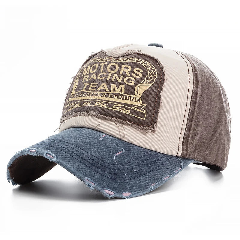 2025 Washed Cotton Distressed Baseball Cap – Unisex Snapback Dad Hat for Street & Motor Style - Image 4