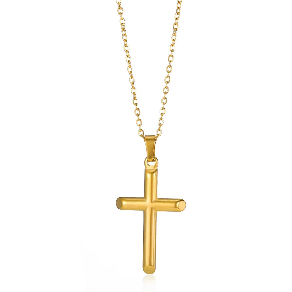 Gold Caravaca Cross Necklace – Stainless Steel Crucifix Choker for Men & Women - Image 12