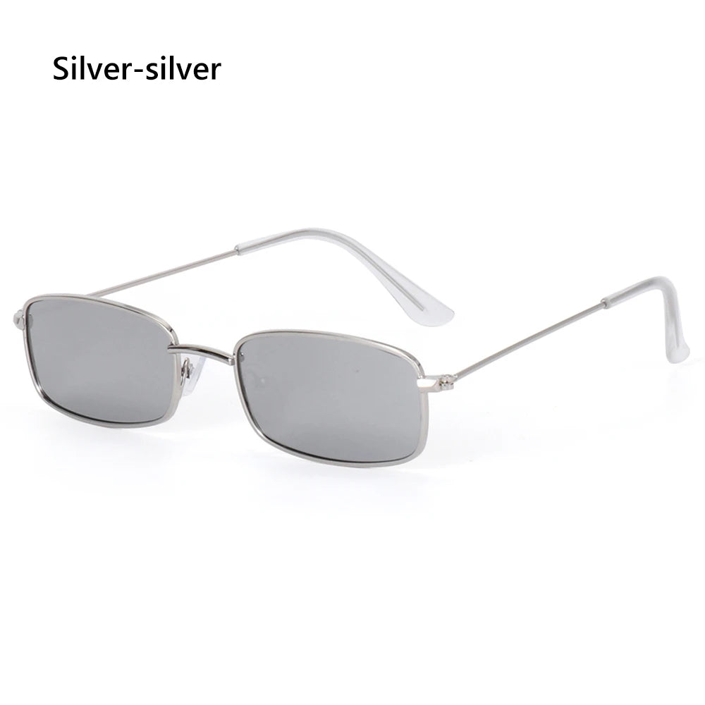 Fashion Retro Metal Frame Sunglasses – Colorful Small Rectangle UV400 Eyewear for Men & Women - Image 10
