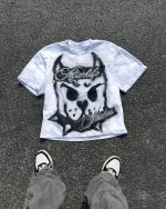 Hip-Hop Harajuku Oversized T-Shirt – Retro Cartoon Graphic Streetwear Tee for Men