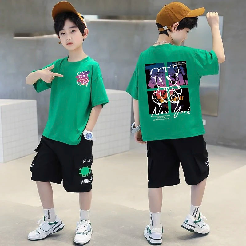 Korean Children's Clothes 2025 Summer Tops Art New York City Graphic T Shirts Cotton Baby Boys Short Sleeves Shirt Kids Clothes - Image 10