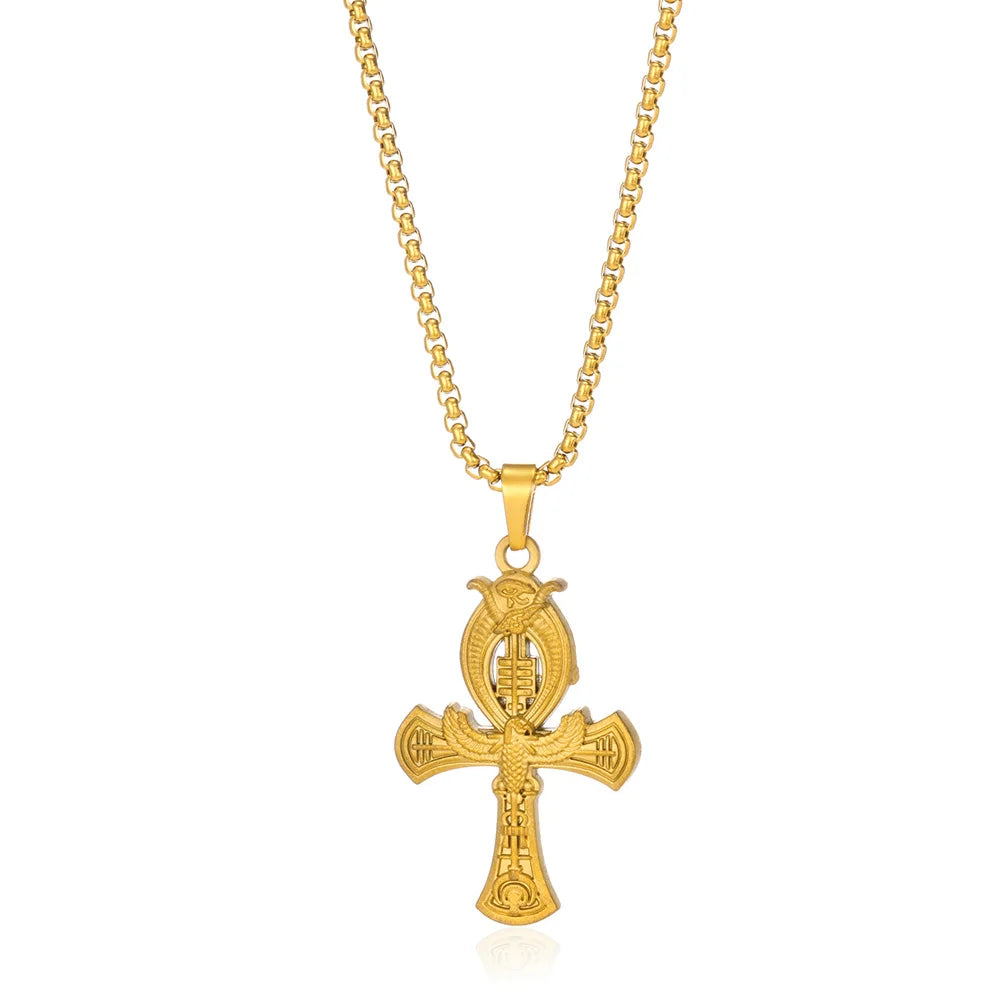 Gold Caravaca Cross Necklace – Stainless Steel Crucifix Choker for Men & Women - Image 7