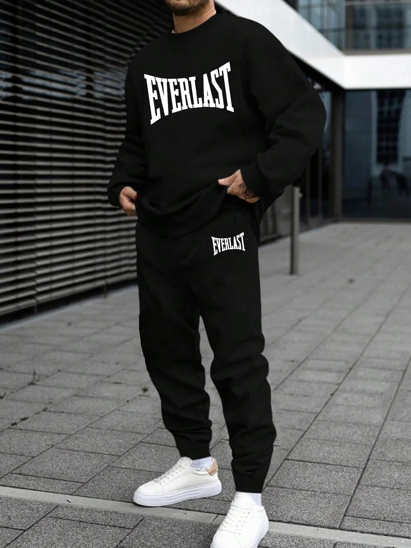 Casual Autumn Winter Tracksuit – Men’s Sweatshirt & Sweatpants Set for Daily Sports - Image 4