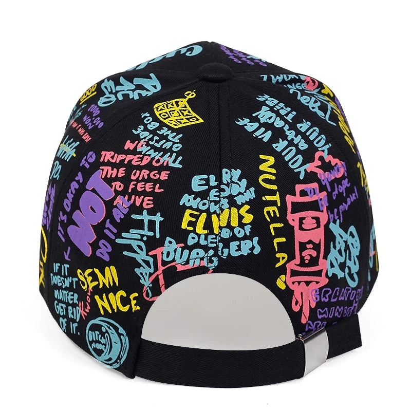 Fashion Graffiti Letter Baseball Cap – Unisex Cotton Snapback Hip Hop Hat for Spring - Image 5