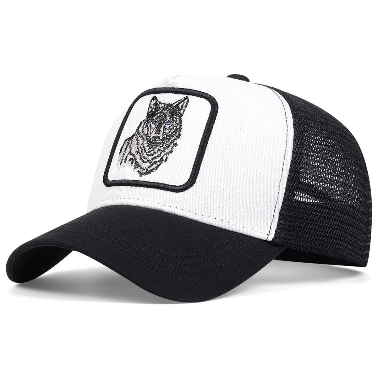 Unisex Wolf Embroidery Mesh Baseball Cap – Adjustable Outdoor Hat for Spring & Summer - Image 8