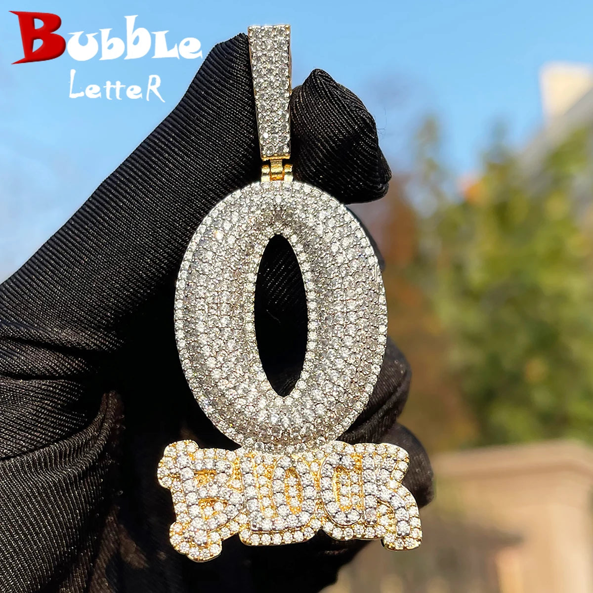 Bubble Letter "O Block" Pendant