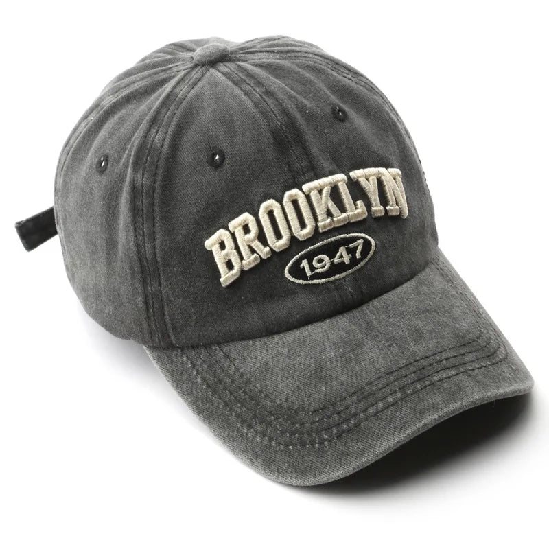 Brooklyn Alphabet Baseball Cap – Unisex Cotton Snapback Hat for Summer Street Style - Image 3