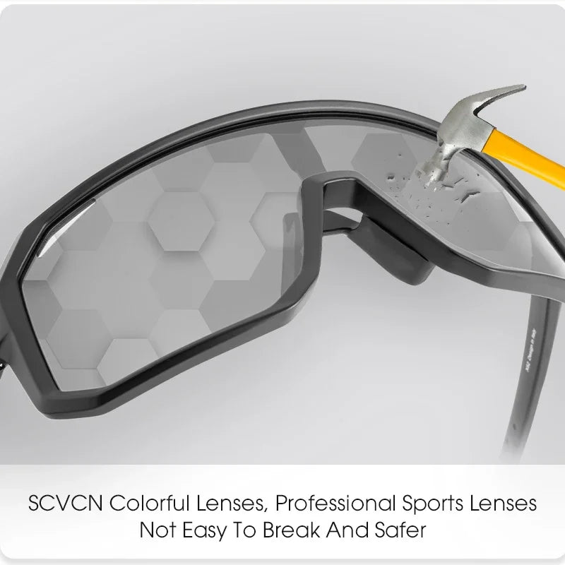 SCVCN Photochromic Cycling Sunglasses – Unisex UV400 MTB & Road Bike Sports Eyewear - Image 4
