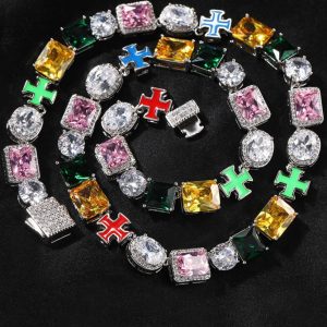 Iced Out Multi-Gemstone Necklace